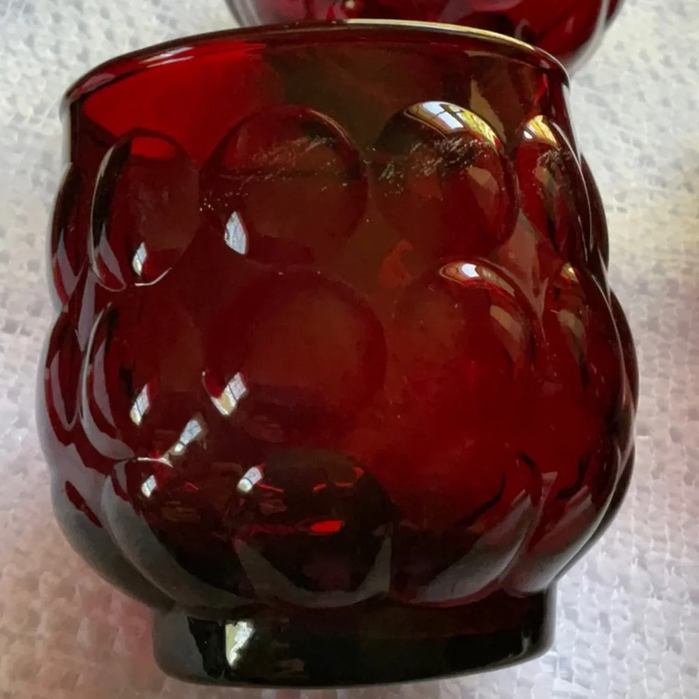 Vintage Anchor Hocking Royal Ruby Red Bubble Rocks Glass 8 oz.